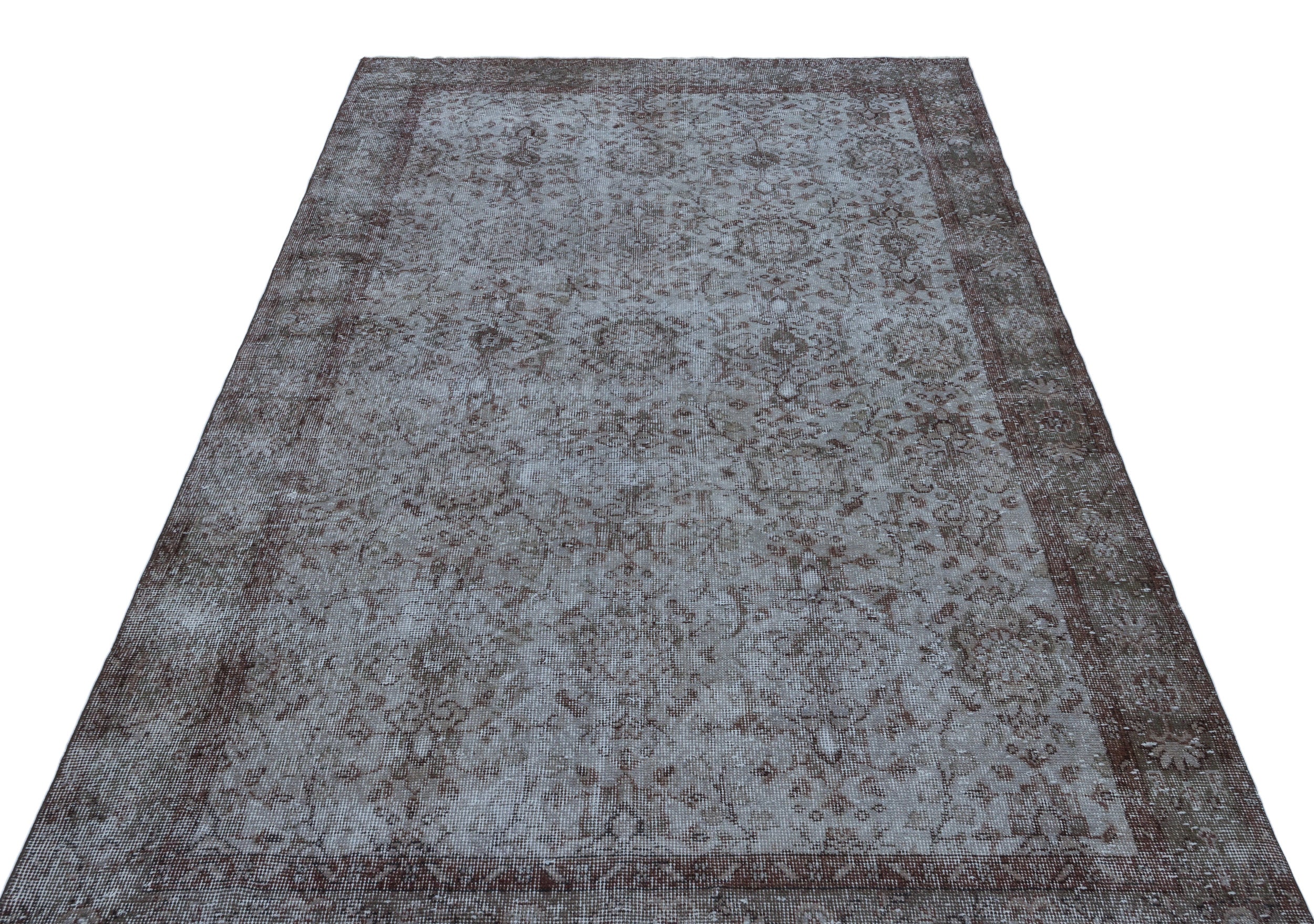 Gray Over Dyed Vintage Rug 5'3'' x 9'2'' ft 161 x 279 cm