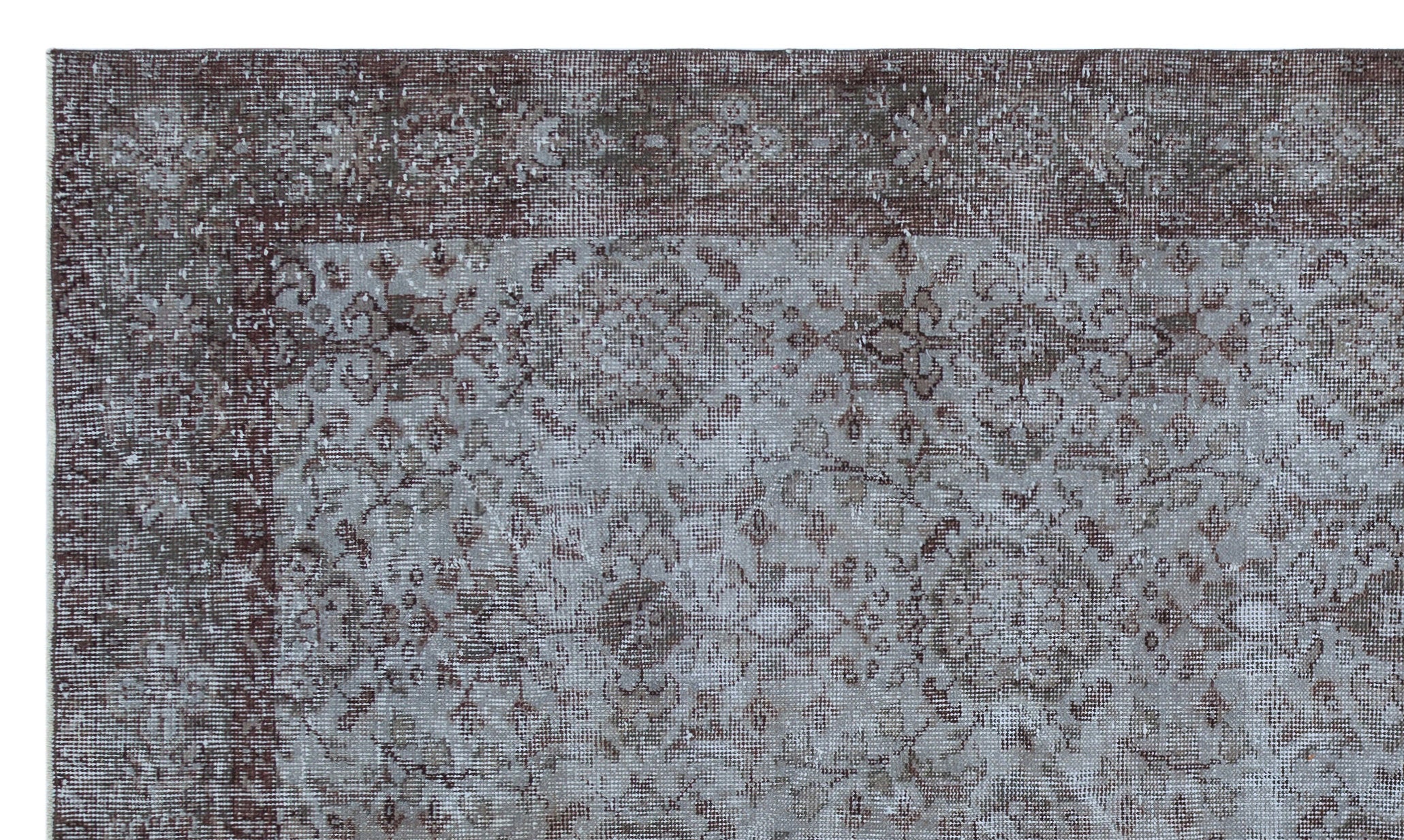 Gray Over Dyed Vintage Rug 5'3'' x 9'2'' ft 161 x 279 cm