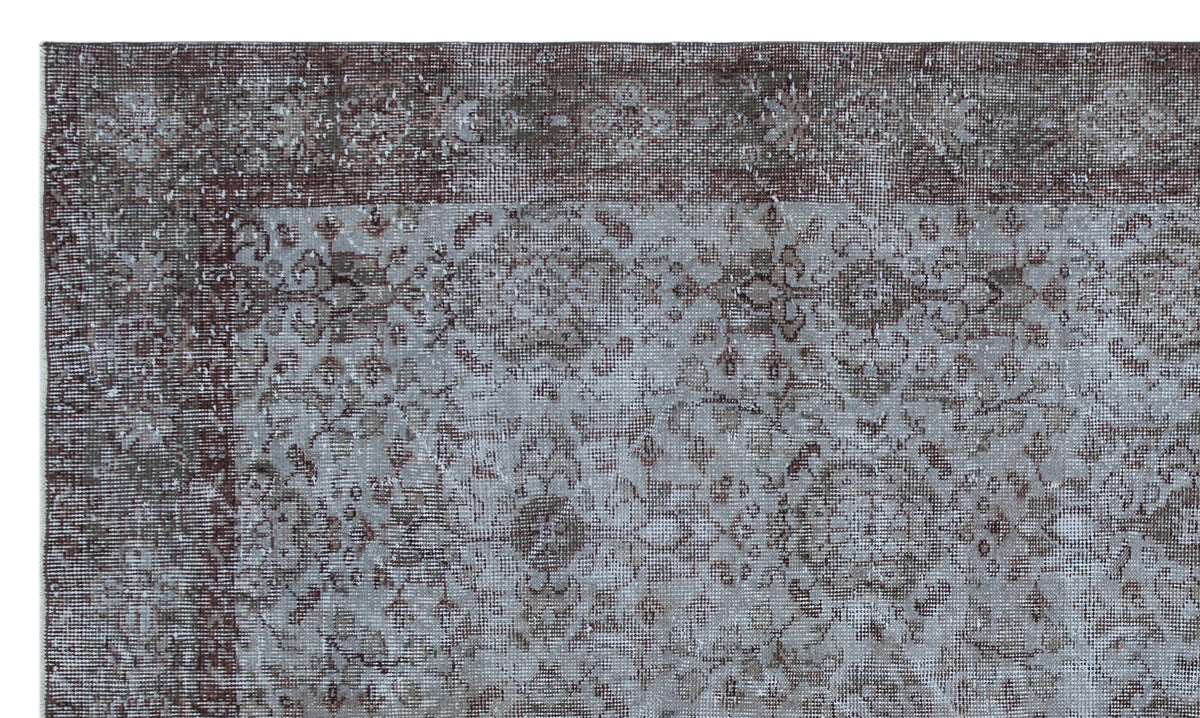 Gray Over Dyed Vintage Rug 5&#39;3&#39;&#39; x 9&#39;2&#39;&#39; ft 161 x 279 cm