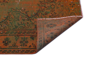 Brown Over Dyed Vintage Rug 5'3'' x 8'6'' ft 160 x 260 cm