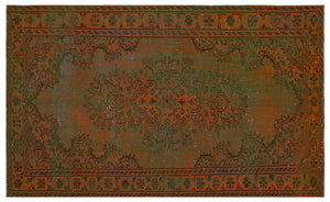 Brown Over Dyed Vintage Rug 5'3'' x 8'6'' ft 160 x 260 cm