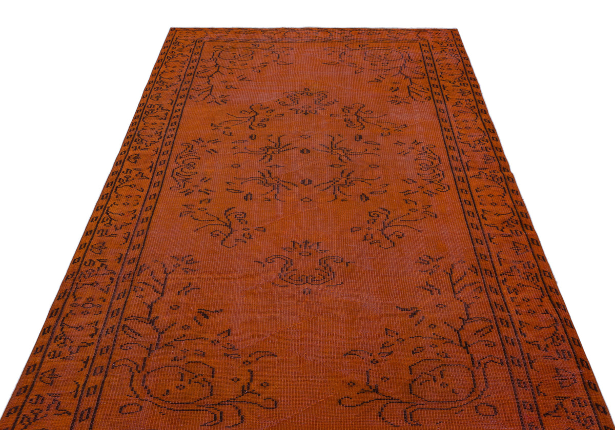 Orange Over Dyed Vintage Rug 5&#39;0&#39;&#39; x 8&#39;5&#39;&#39; ft 153 x 257 cm