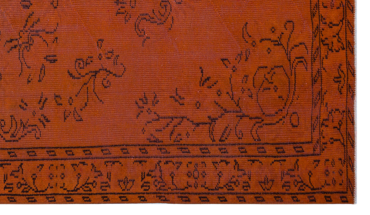 Orange Over Dyed Vintage Rug 5&#39;0&#39;&#39; x 8&#39;5&#39;&#39; ft 153 x 257 cm