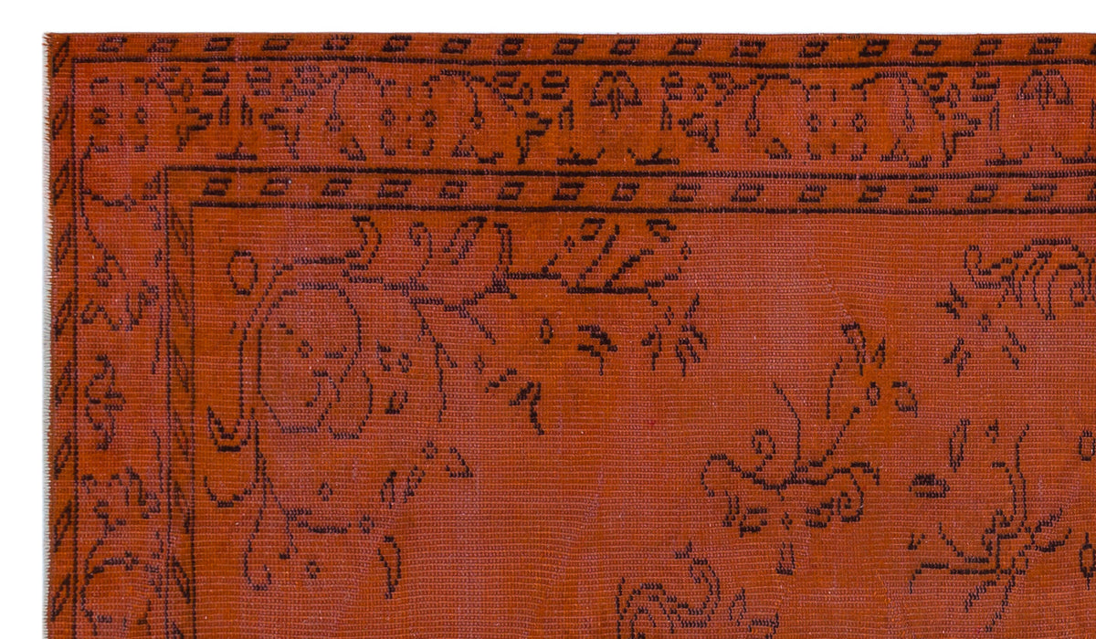 Orange Over Dyed Vintage Rug 5&#39;0&#39;&#39; x 8&#39;5&#39;&#39; ft 153 x 257 cm