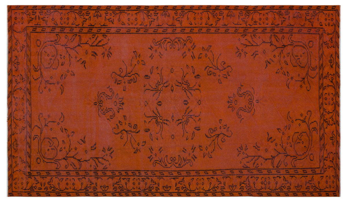 Orange Over Dyed Vintage Rug 5&#39;0&#39;&#39; x 8&#39;5&#39;&#39; ft 153 x 257 cm