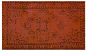 Orange Over Dyed Vintage Rug 5'0'' x 8'5'' ft 153 x 257 cm