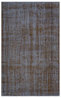 Gray Over Dyed Vintage Rug 5'5'' x 8'5'' ft 165 x 257 cm