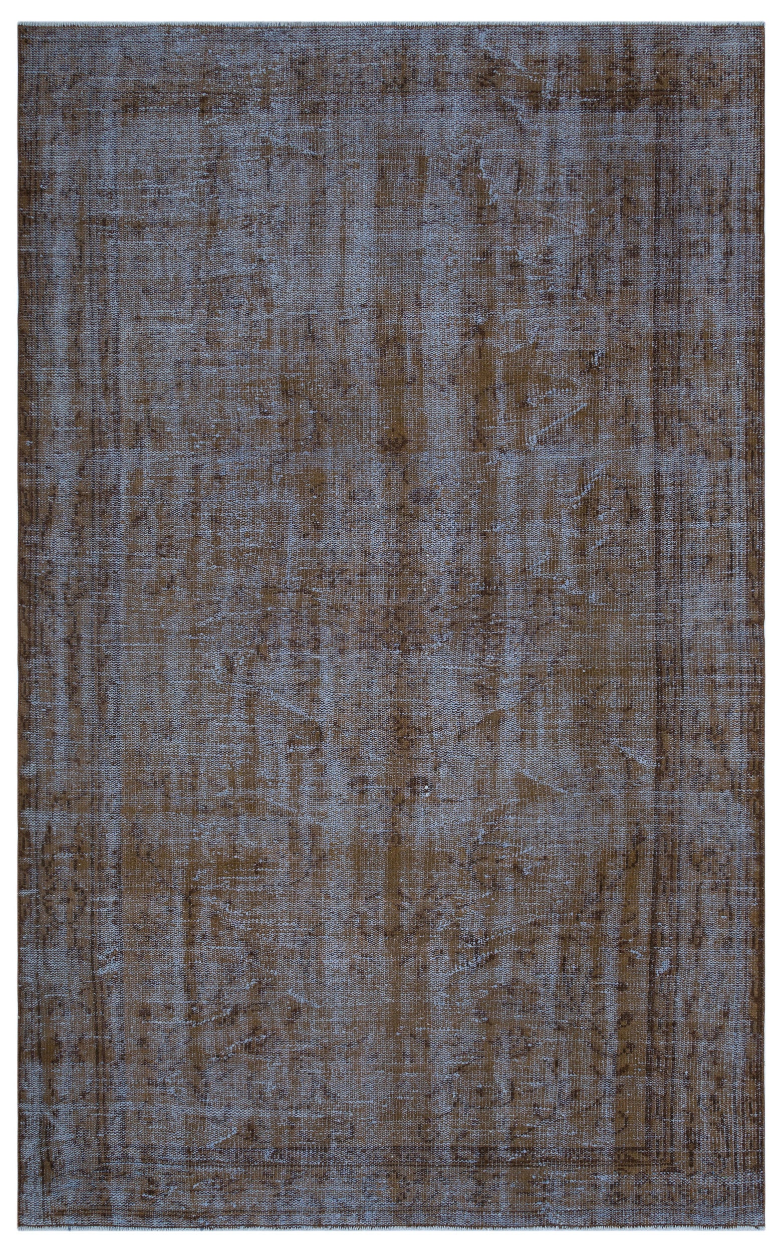 Gray Over Dyed Vintage Rug 5'5'' x 8'5'' ft 165 x 257 cm