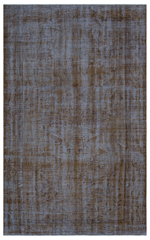 Gray Over Dyed Vintage Rug 5'5'' x 8'5'' ft 165 x 257 cm