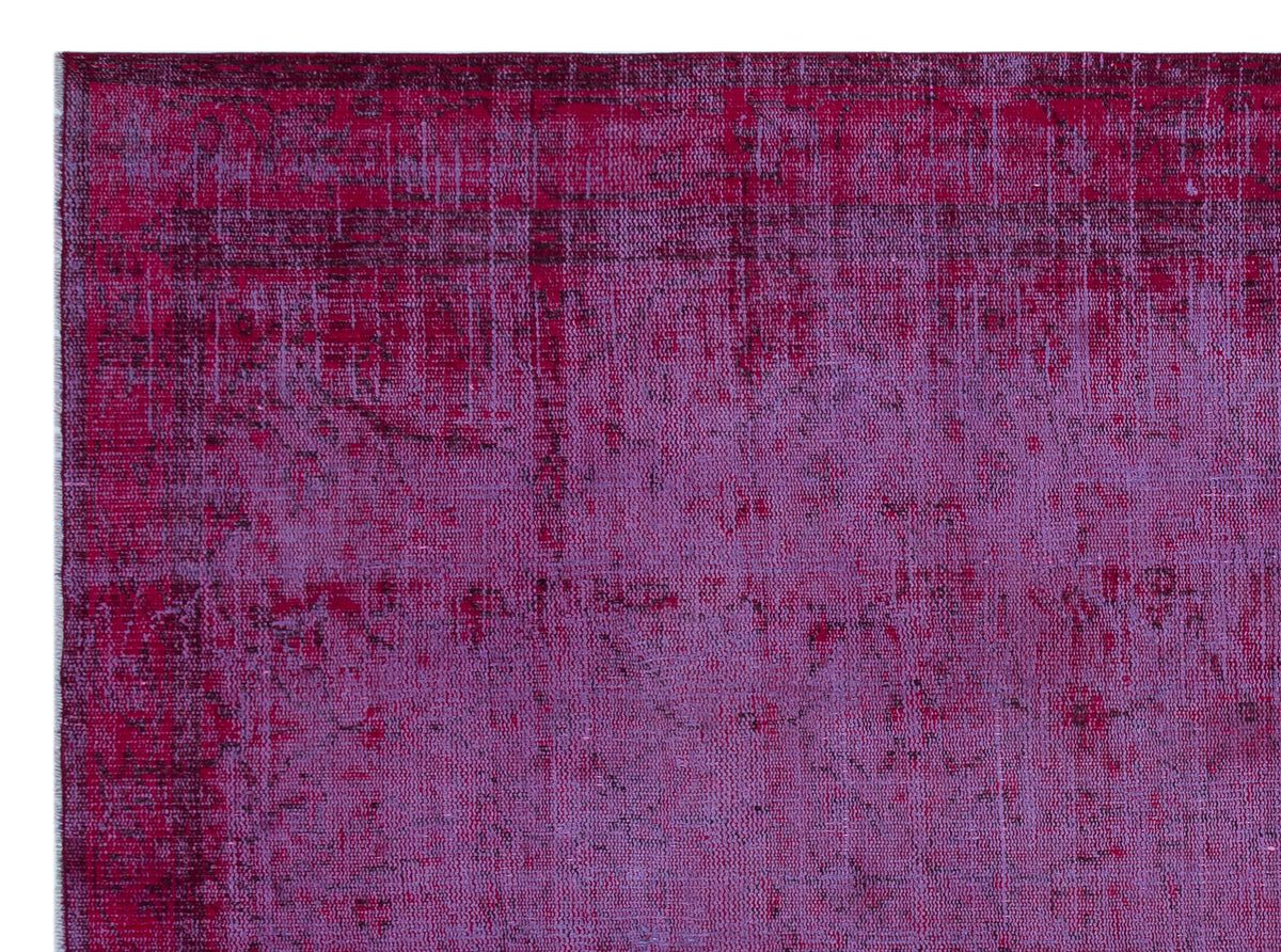 Purple Over Dyed Vintage Rug 6&#39;4&#39;&#39; x 8&#39;7&#39;&#39; ft 194 x 261 cm