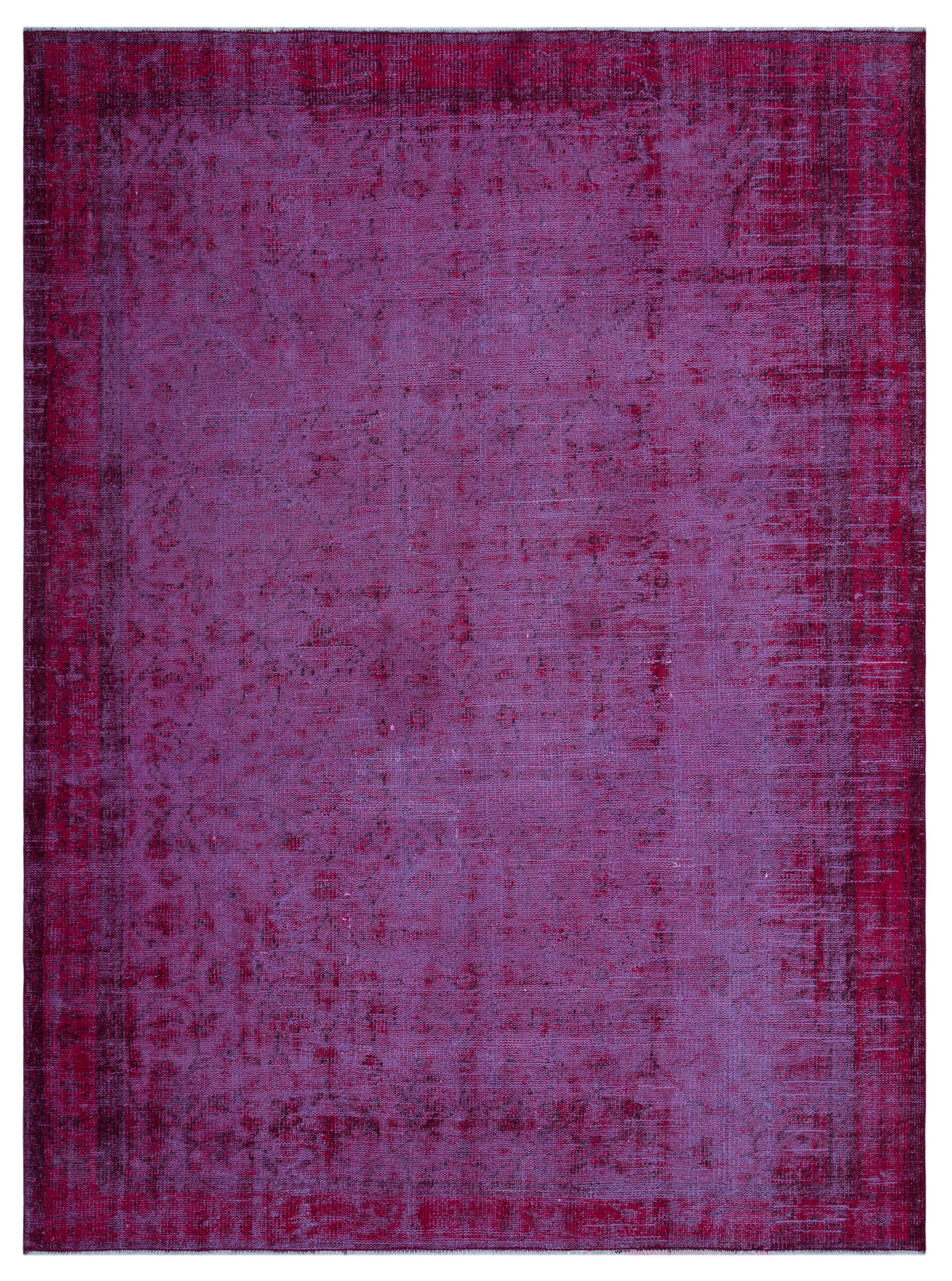 Purple Over Dyed Vintage Rug 6&#39;4&#39;&#39; x 8&#39;7&#39;&#39; ft 194 x 261 cm
