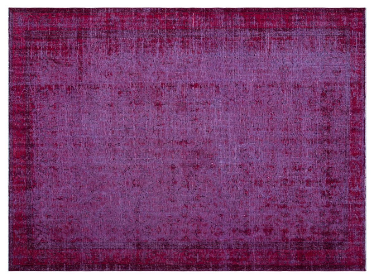 Purple Over Dyed Vintage Rug 6&#39;4&#39;&#39; x 8&#39;7&#39;&#39; ft 194 x 261 cm