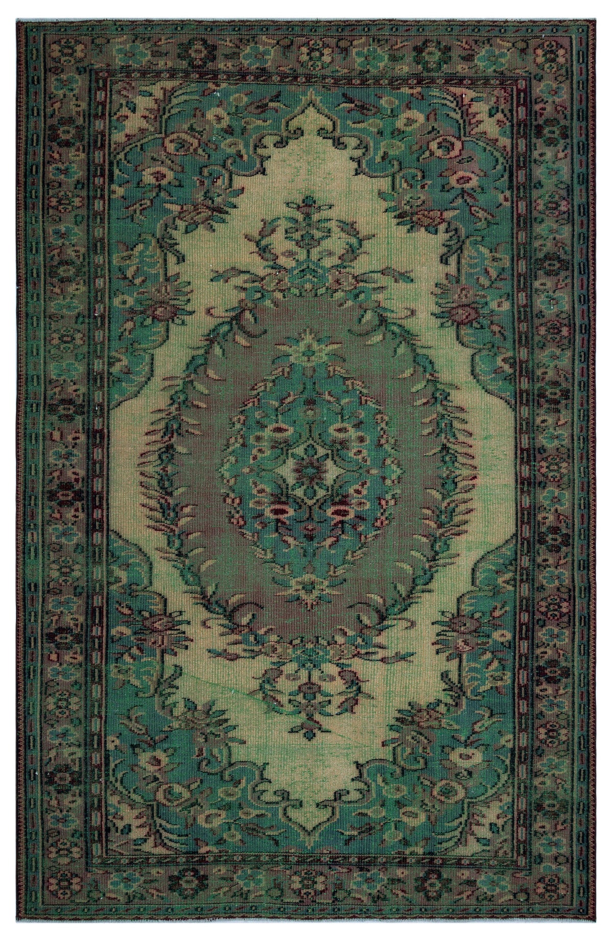 Naturel Over Dyed Vintage Rug 5&#39;10&#39;&#39; x 9&#39;1&#39;&#39; ft 178 x 278 cm