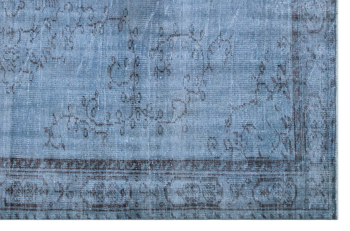 Blue Over Dyed Vintage Rug 5&#39;9&#39;&#39; x 8&#39;8&#39;&#39; ft 175 x 264 cm