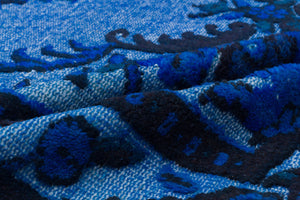 Blue Over Dyed Carved Rug 5'6'' x 9'5'' ft 167 x 286 cm