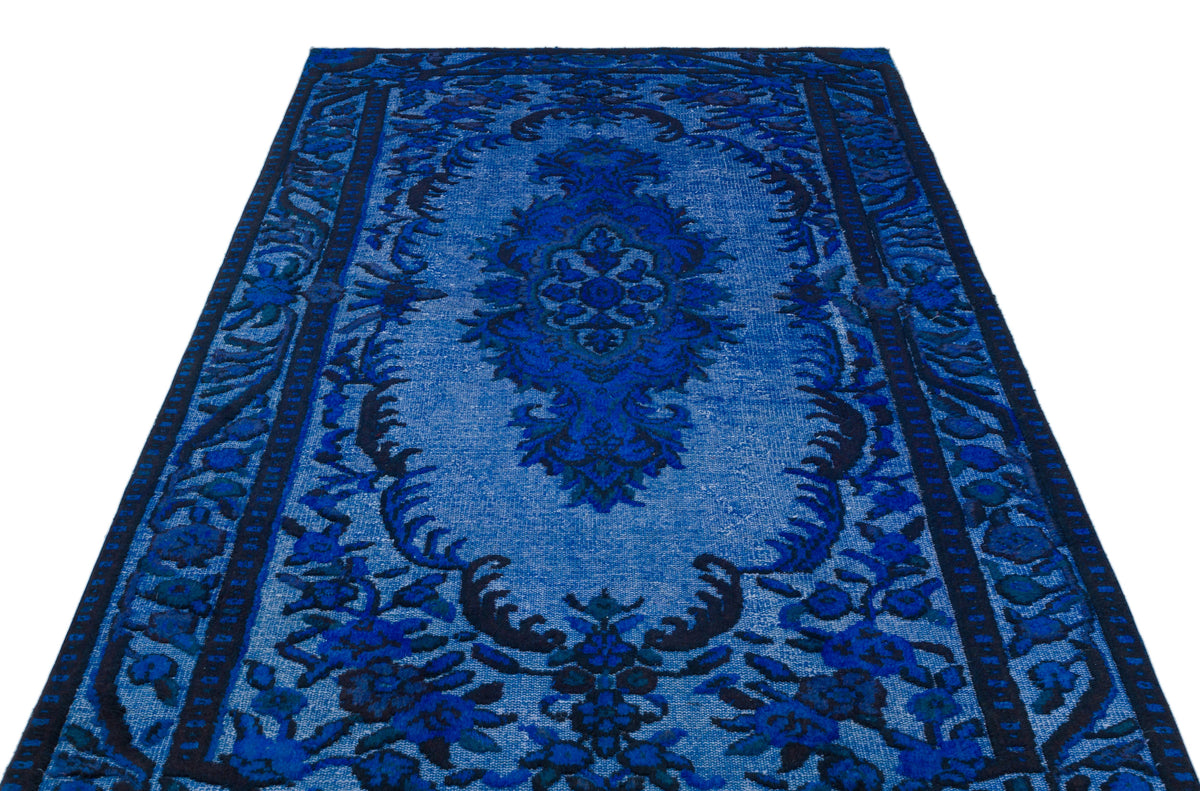 Blue Over Dyed Carved Rug 5&#39;6&#39;&#39; x 9&#39;5&#39;&#39; ft 167 x 286 cm