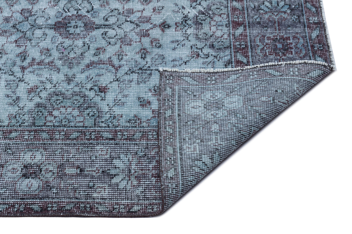 Blue Over Dyed Vintage Rug 5&#39;7&#39;&#39; x 9&#39;6&#39;&#39; ft 170 x 290 cm