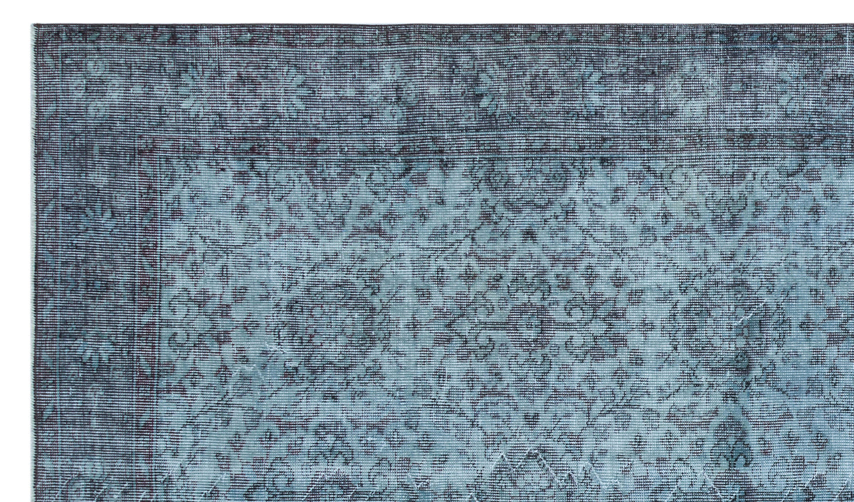 Blue Over Dyed Vintage Rug 5&#39;7&#39;&#39; x 9&#39;6&#39;&#39; ft 170 x 290 cm