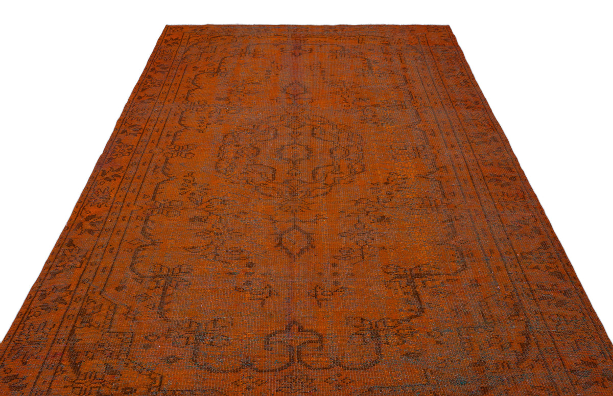 Orange Over Dyed Vintage Rug 6&#39;2&#39;&#39; x 8&#39;11&#39;&#39; ft 187 x 271 cm