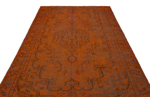 Orange Over Dyed Vintage Rug 6'2'' x 8'11'' ft 187 x 271 cm