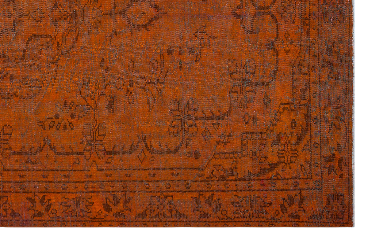 Orange Over Dyed Vintage Rug 6&#39;2&#39;&#39; x 8&#39;11&#39;&#39; ft 187 x 271 cm