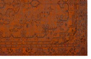 Orange Over Dyed Vintage Rug 6'2'' x 8'11'' ft 187 x 271 cm
