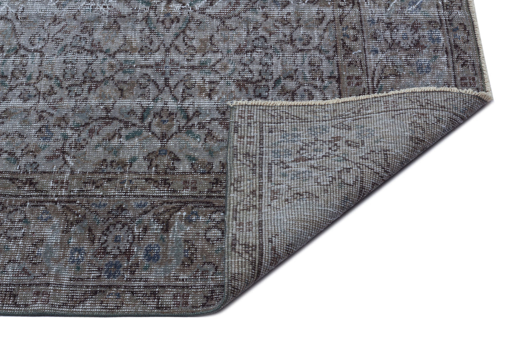 Gray Over Dyed Vintage Rug 5'8'' x 9'5'' ft 173 x 287 cm