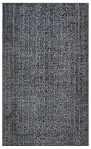 Gray Over Dyed Vintage Rug 5'8'' x 9'5'' ft 173 x 287 cm