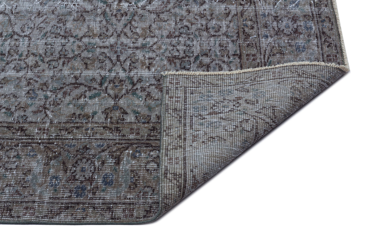Gray Over Dyed Vintage Rug 5&#39;8&#39;&#39; x 9&#39;5&#39;&#39; ft 173 x 287 cm