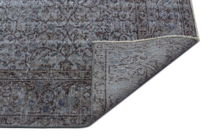 Gray Over Dyed Vintage Rug 5'8'' x 9'5'' ft 173 x 287 cm