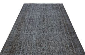 Gray Over Dyed Vintage Rug 5'8'' x 9'5'' ft 173 x 287 cm