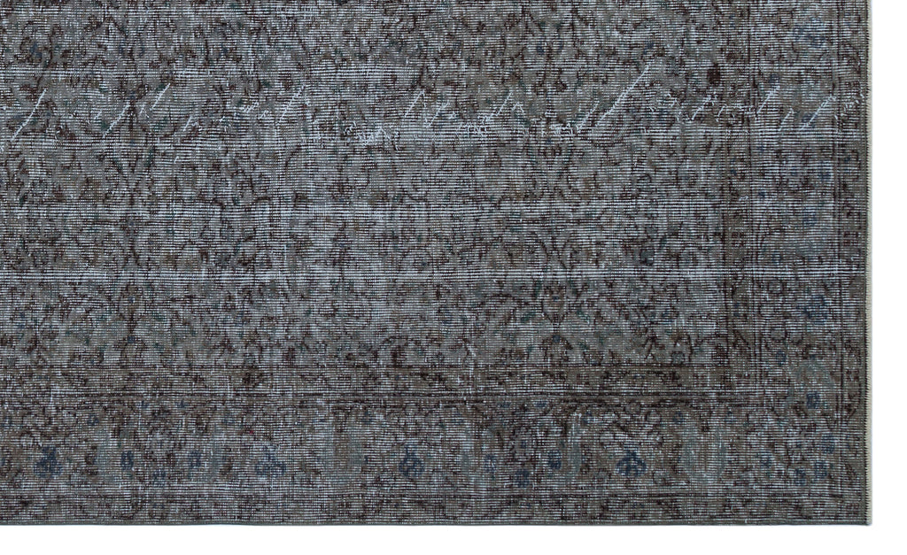 Gray Over Dyed Vintage Rug 5'8'' x 9'5'' ft 173 x 287 cm