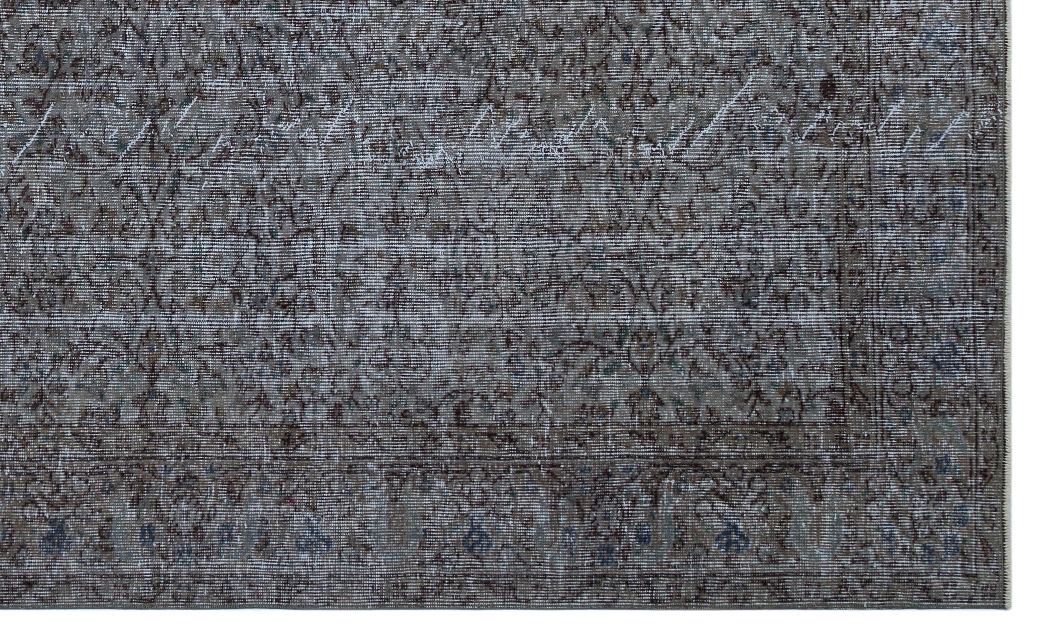 Gray Over Dyed Vintage Rug 5'8'' x 9'5'' ft 173 x 287 cm