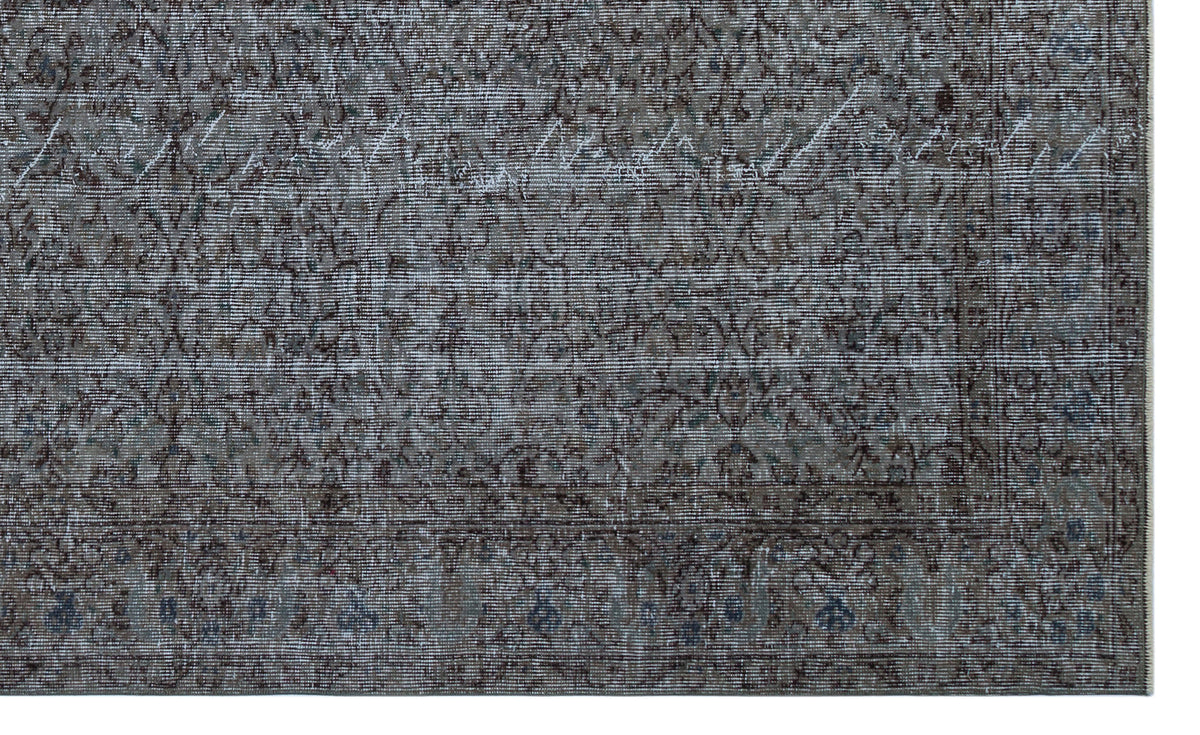 Gray Over Dyed Vintage Rug 5&#39;8&#39;&#39; x 9&#39;5&#39;&#39; ft 173 x 287 cm