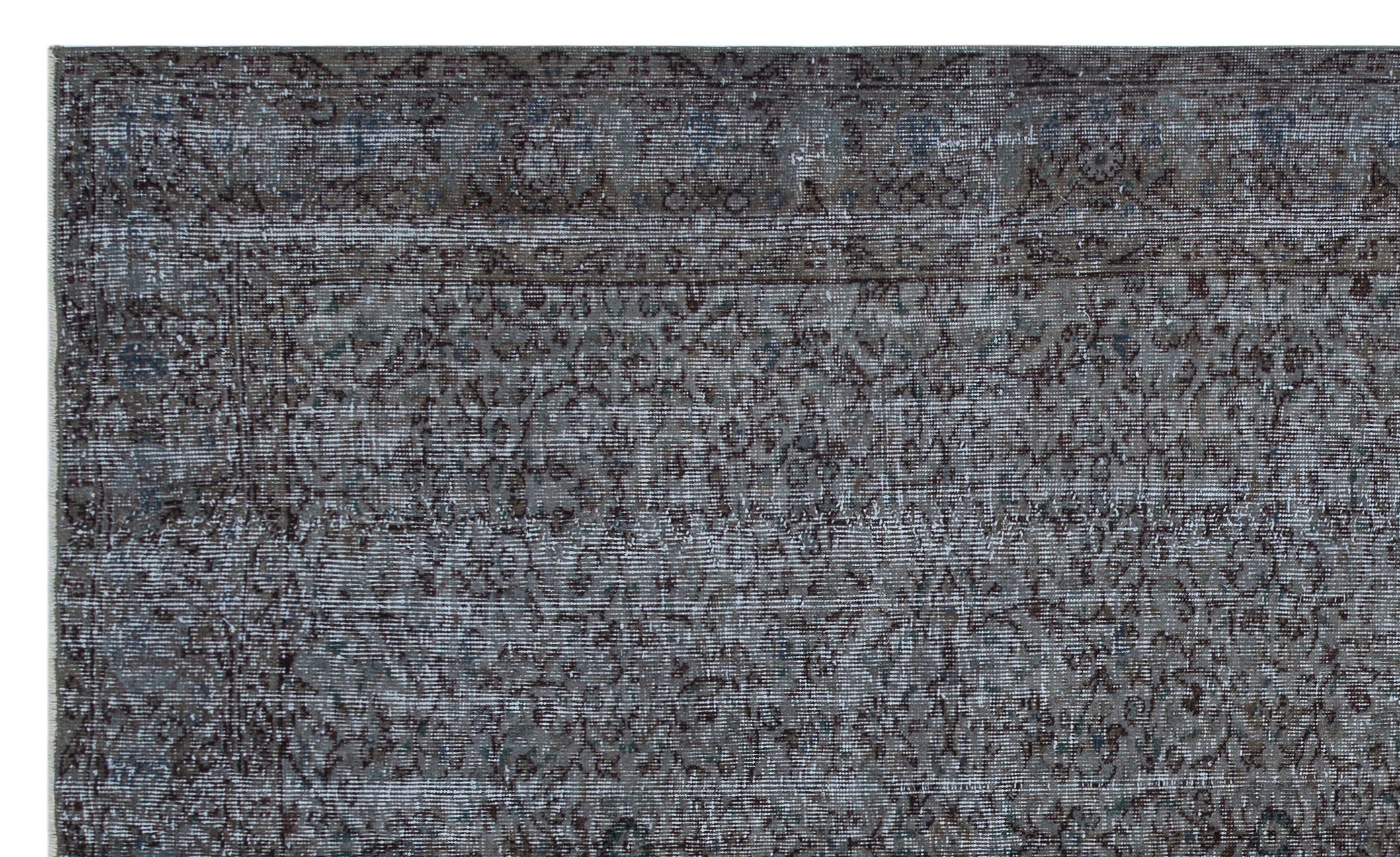 Gray Over Dyed Vintage Rug 5'8'' x 9'5'' ft 173 x 287 cm