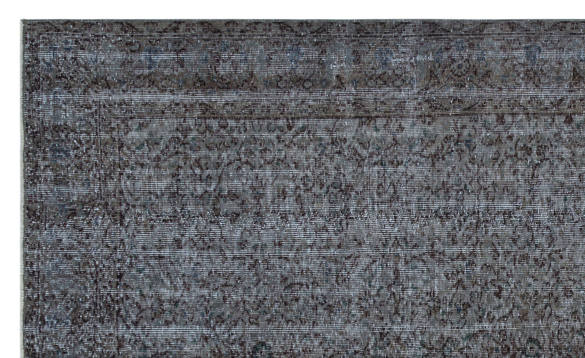 Gray Over Dyed Vintage Rug 5&#39;8&#39;&#39; x 9&#39;5&#39;&#39; ft 173 x 287 cm