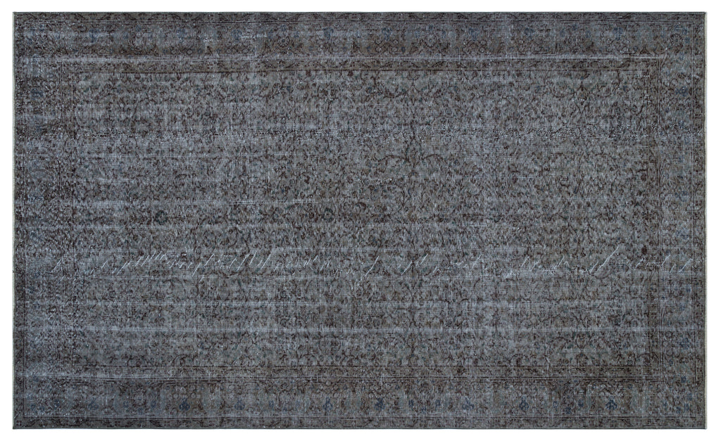 Gray Over Dyed Vintage Rug 5'8'' x 9'5'' ft 173 x 287 cm