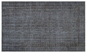 Gray Over Dyed Vintage Rug 5'8'' x 9'5'' ft 173 x 287 cm