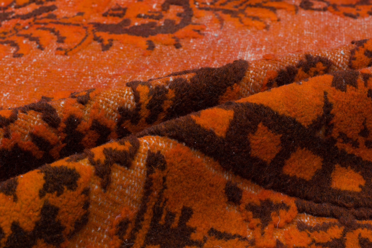 Orange Over Dyed Carved Rug 5&#39;7&#39;&#39; x 9&#39;2&#39;&#39; ft 170 x 280 cm