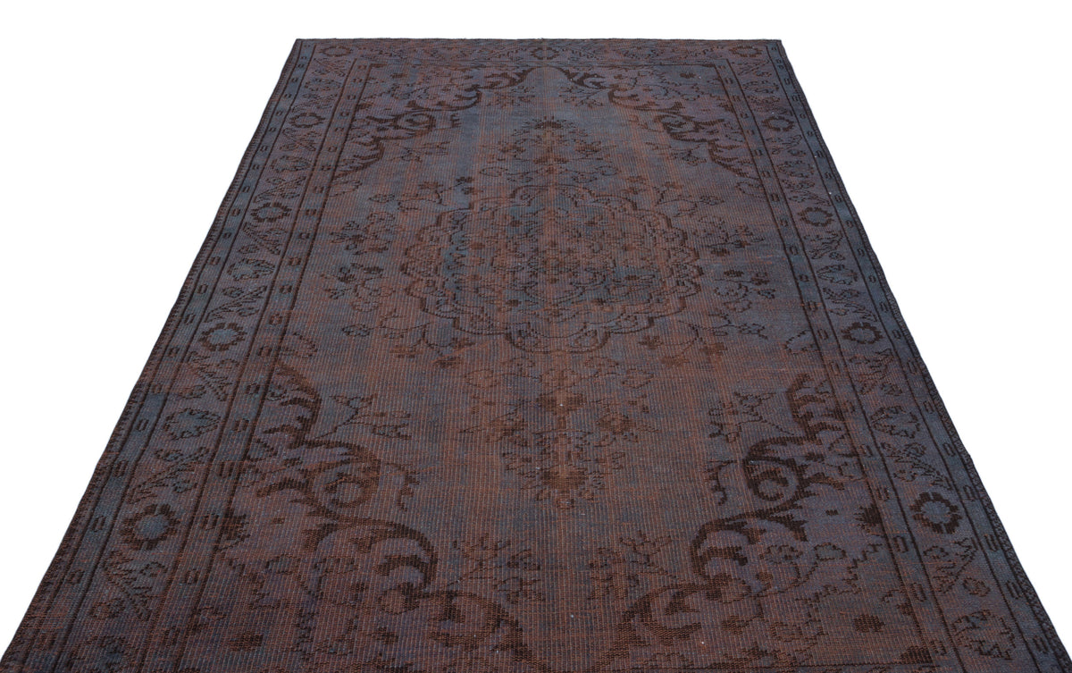 Brown Over Dyed Vintage Rug 5&#39;11&#39;&#39; x 9&#39;7&#39;&#39; ft 180 x 292 cm