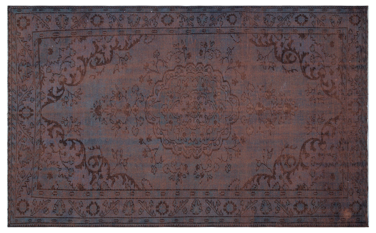 Brown Over Dyed Vintage Rug 5&#39;11&#39;&#39; x 9&#39;7&#39;&#39; ft 180 x 292 cm