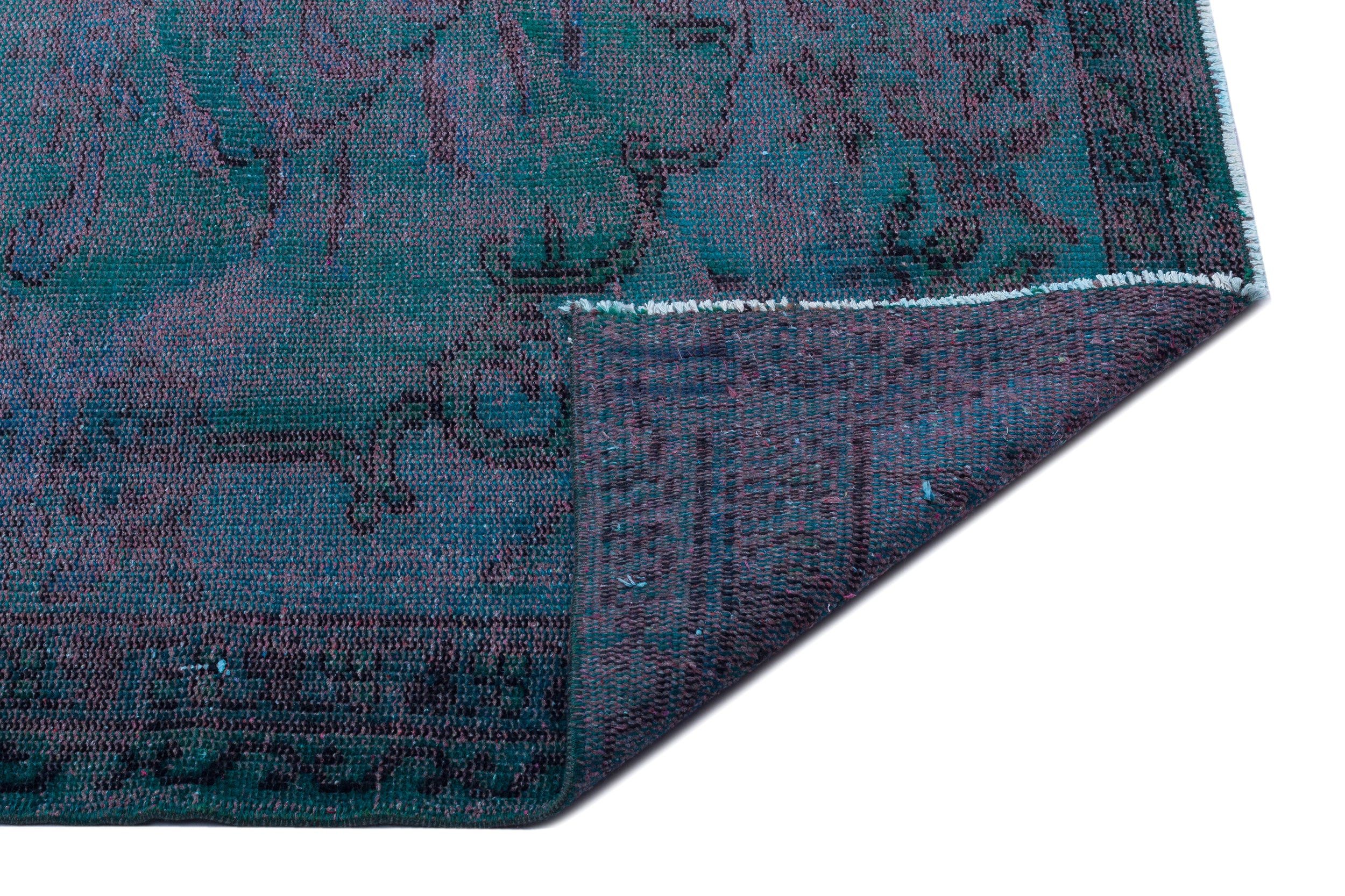 Blue Over Dyed Vintage Rug 5'9'' x 8'10'' ft 176 x 270 cm