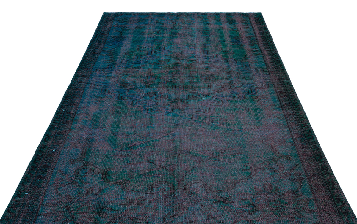 Blue Over Dyed Vintage Rug 5&#39;9&#39;&#39; x 8&#39;10&#39;&#39; ft 176 x 270 cm