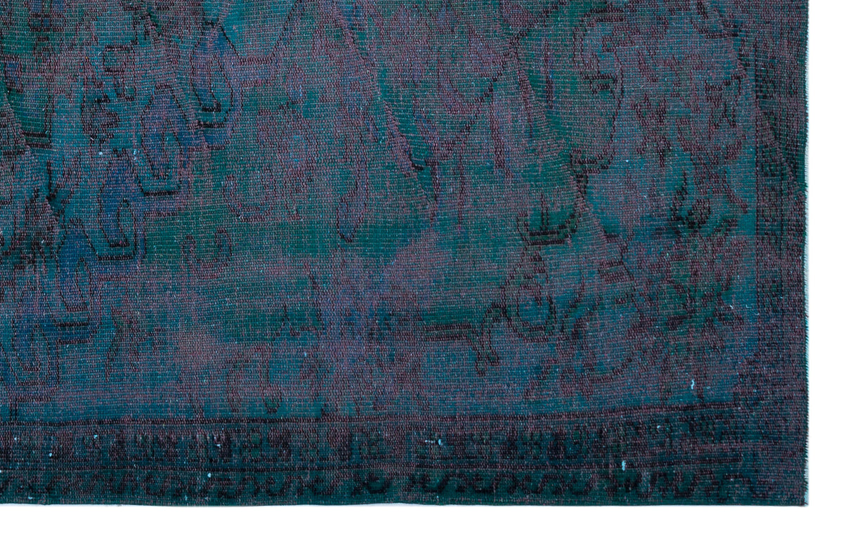 Blue Over Dyed Vintage Rug 5&#39;9&#39;&#39; x 8&#39;10&#39;&#39; ft 176 x 270 cm