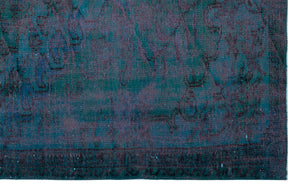 Blue Over Dyed Vintage Rug 5'9'' x 8'10'' ft 176 x 270 cm