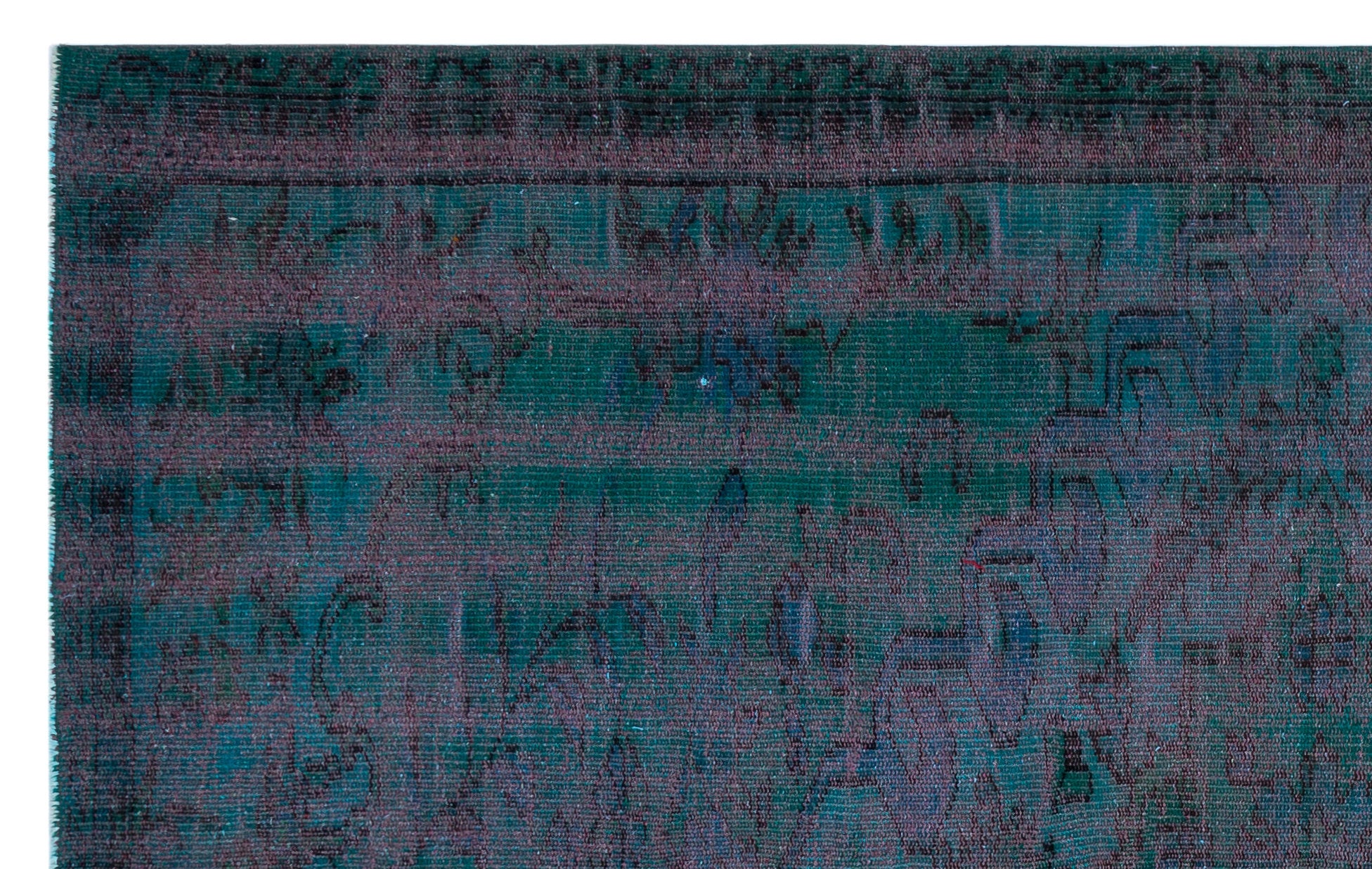 Blue Over Dyed Vintage Rug 5'9'' x 8'10'' ft 176 x 270 cm