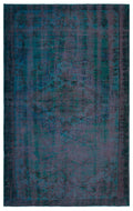 Blue Over Dyed Vintage Rug 5'9'' x 8'10'' ft 176 x 270 cm