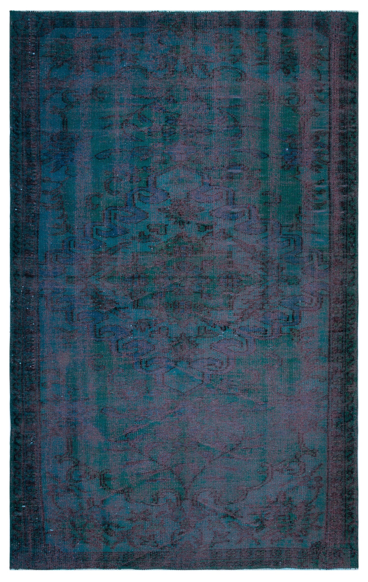 Blue Over Dyed Vintage Rug 5&#39;9&#39;&#39; x 8&#39;10&#39;&#39; ft 176 x 270 cm