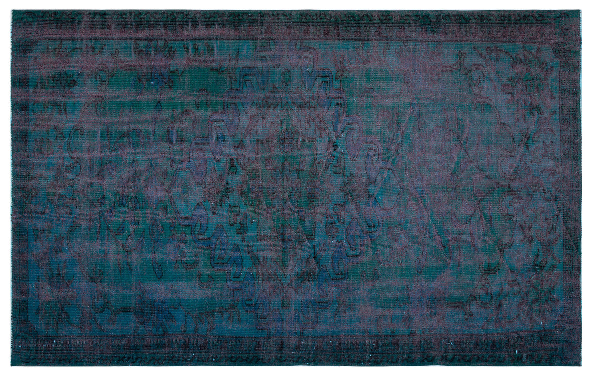 Blue Over Dyed Vintage Rug 5&#39;9&#39;&#39; x 8&#39;10&#39;&#39; ft 176 x 270 cm