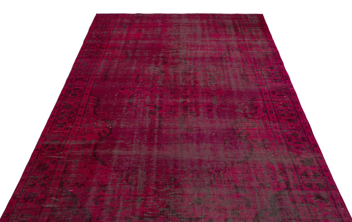 Red Over Dyed Vintage Rug 5&#39;9&#39;&#39; x 9&#39;6&#39;&#39; ft 176 x 290 cm